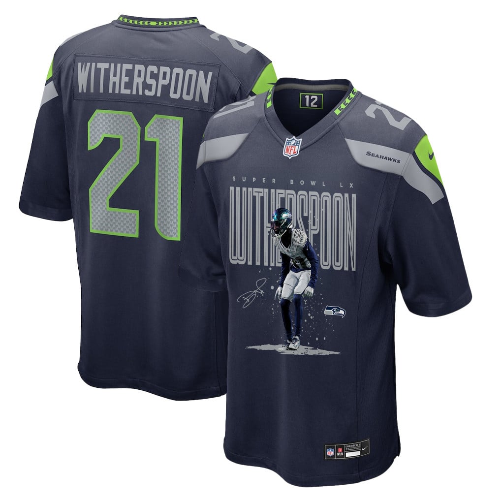 Devon Witherspoon 21 Seattle Seahawks Super Bowl LX Rising Star Jersey – Navy