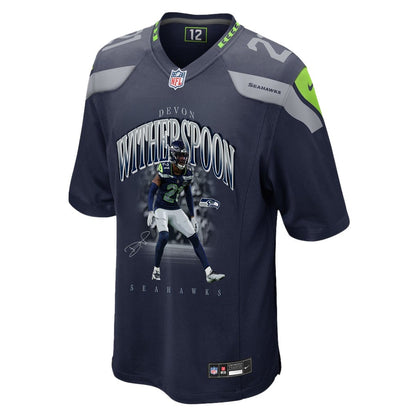Devon Witherspoon 21 Seattle Seahawks Super Bowl LX Dynamic Ground Game Jersey – Navy