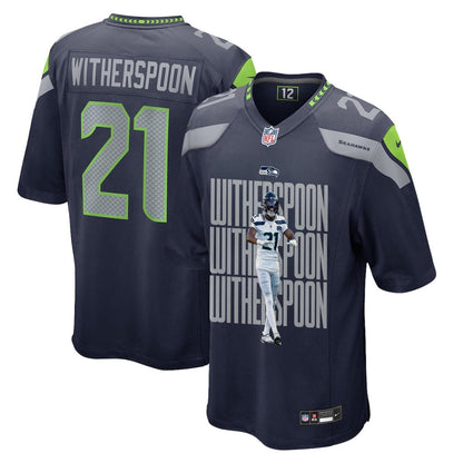 Devon Witherspoon 21 Seattle Seahawks Super Bowl LX Electric Run Threat Jersey – Navy