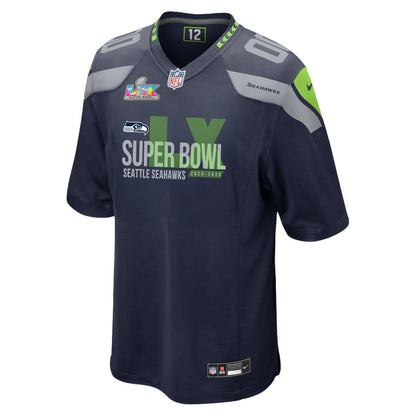 Seattle Seahawks 25-26 Champions Super Bowl LX Custom Team Game Jersey - College Navy