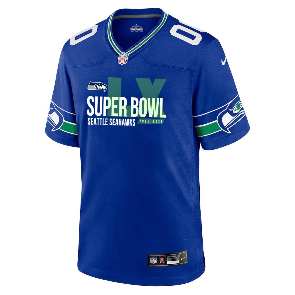 Seattle Seahawks 25-26 Champions Super Bowl LX Custom Alternate Game Jersey - Royal