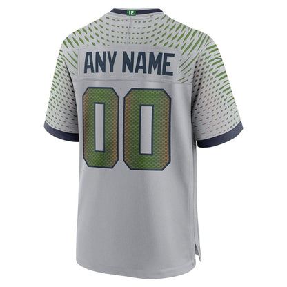 Seattle Seahawks Super Bowl LX Champions Gray Rivalries Collection Game Jersey - Custom Name & Number