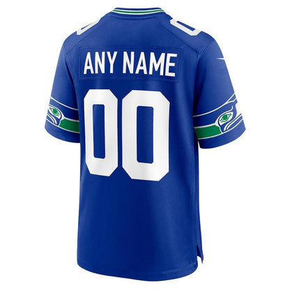 Seattle Seahawks Super Bowl LX Champions Going Head-To-Head Custom Alternate Game Jersey - Royal