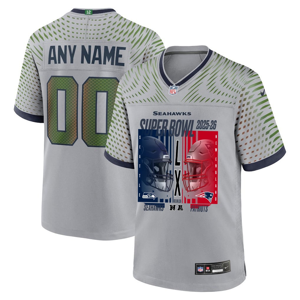Seattle Seahawks Super Bowl LX Champions Confronting The Opponent Custom Rivalries Collection Game Jersey - Gray
