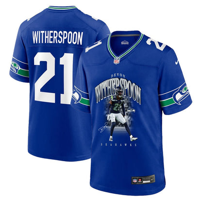 Devon Witherspoon 21 Seattle Seahawks Super Bowl LX Dynamic Ground Game Jersey – Royal Blue