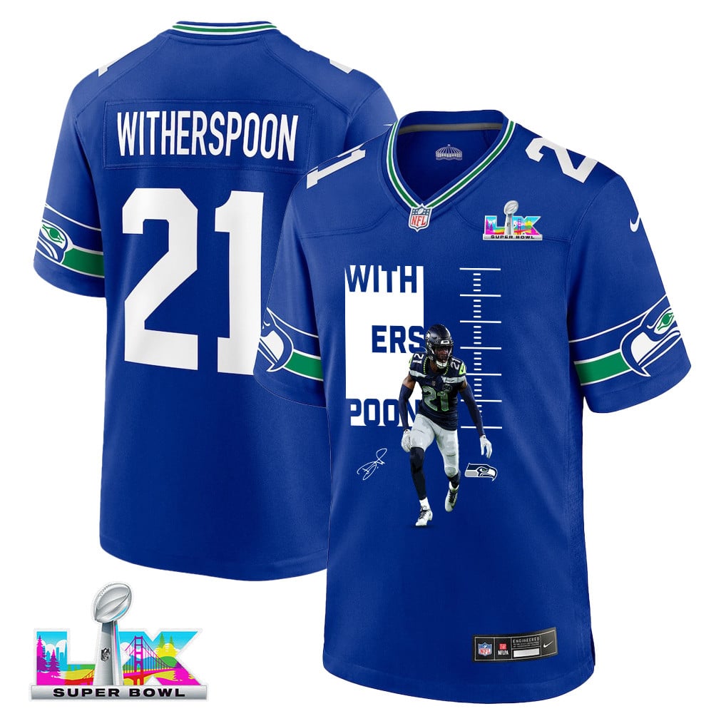 Devon Witherspoon 21 Seattle Seahawks Super Bowl LX Power & Precision Jersey – Royal Blue