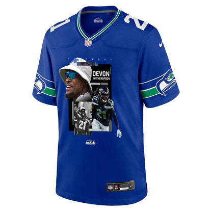 Devon Witherspoon 21 Seattle Seahawks Super Bowl LX Backfield Beast Jersey – Royal Blue