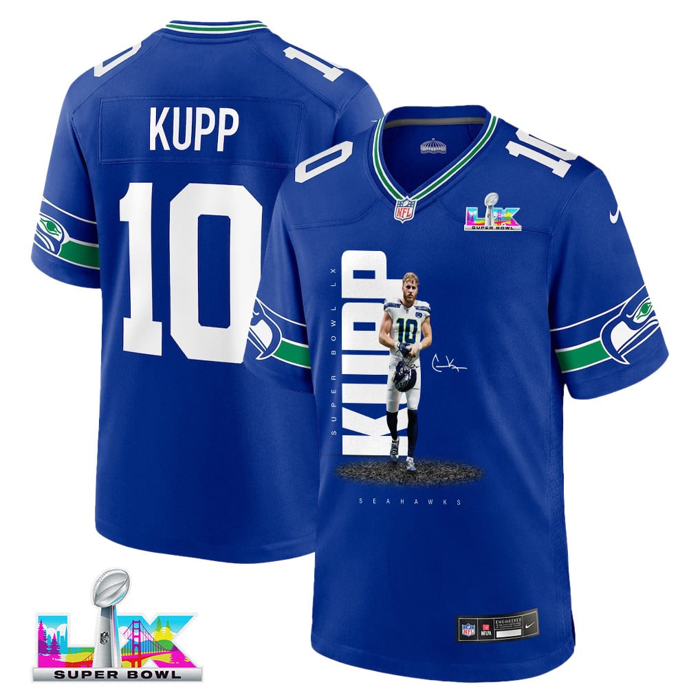 Cooper Kupp 10 Seattle Seahawks Super Bowl LX Explosive Playmaker Jersey – Royal Blue