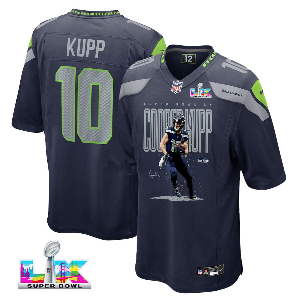 Cooper Kupp 10 Seattle Seahawks Super Bowl LX Rising Star Jersey – Navy