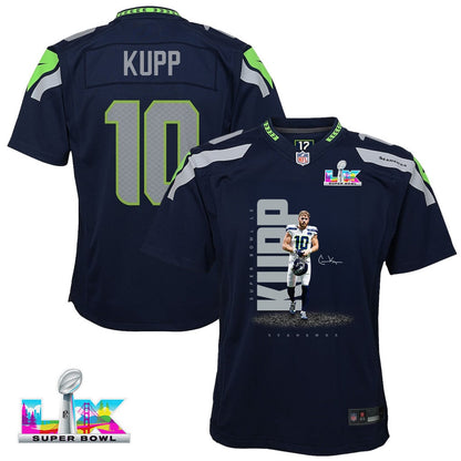 Cooper Kupp 10 Seattle Seahawks Super Bowl LX High-Impact Performer YOUTH Game Jersey– Navy