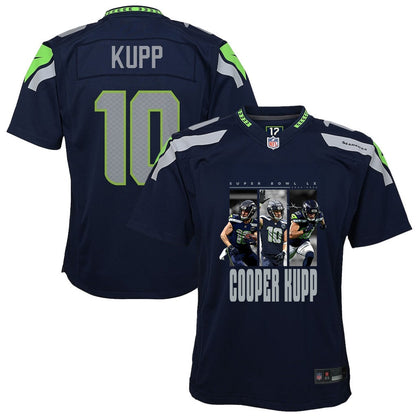 Cooper Kupp 10 Seattle Seahawks Super Bowl LX Championship-Ready YOUTH Game Jersey– Navy