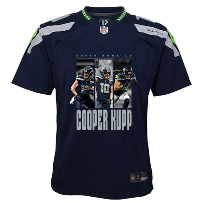 Cooper Kupp 10 Seattle Seahawks Super Bowl LX Championship-Ready YOUTH Game Jersey– Navy