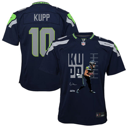 Cooper Kupp 10 Seattle Seahawks Super Bowl LX Game-Breaking Star YOUTH Game Jersey– Navy