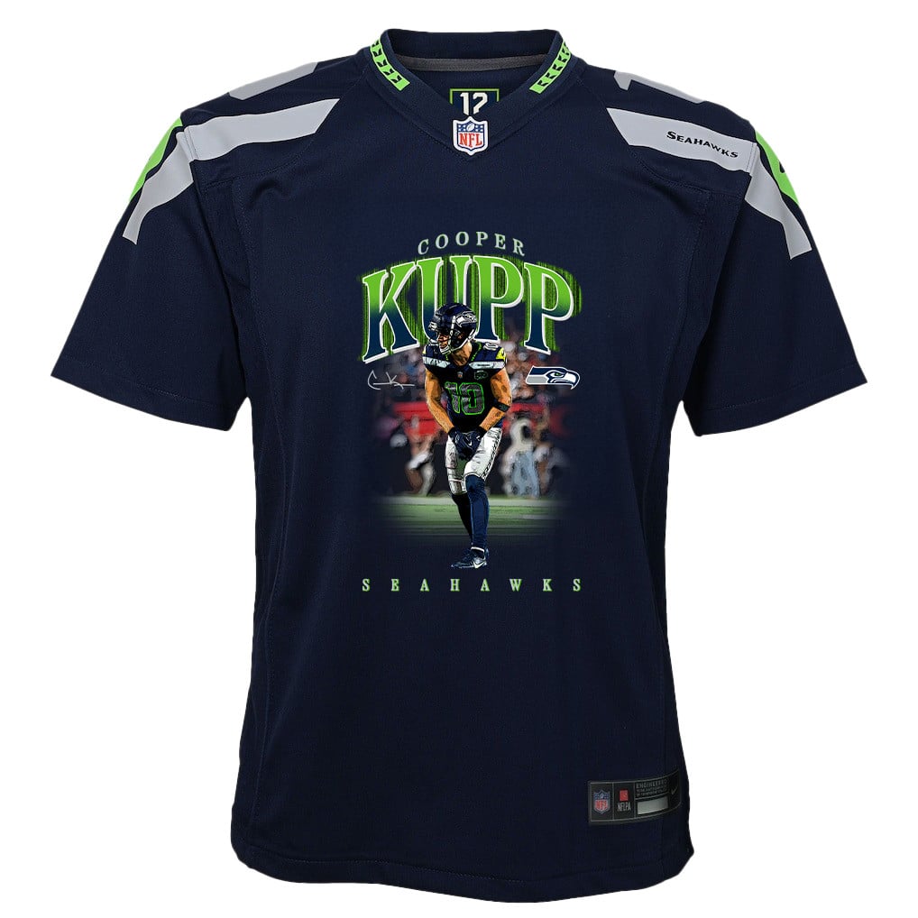 Cooper Kupp 10 Seattle Seahawks Super Bowl LX High-Impact Performer YOUTH Jersey – Navy
