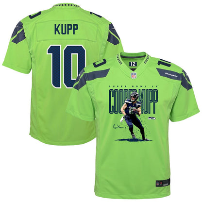 Cooper Kupp 10 Seattle Seahawks Super Bowl LX Fan-Favorite Icon YOUTH Game Jersey– Green