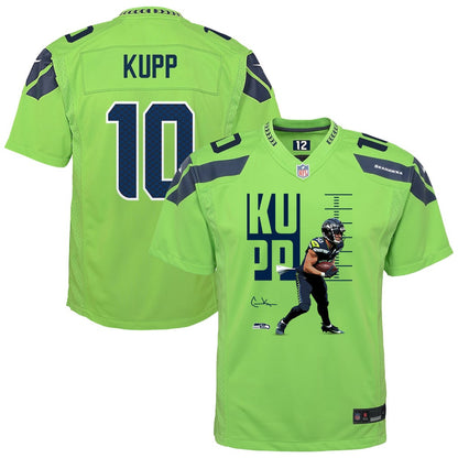 Cooper Kupp 10 Seattle Seahawks Super Bowl LX Game-Breaking Star YOUTH Game Jersey– Green