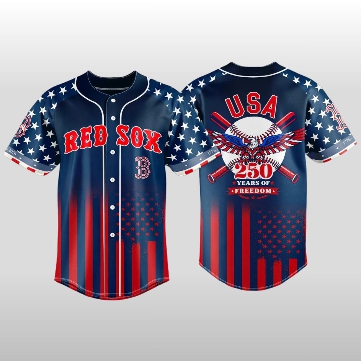 Boston Red Sox 250th Anniversary of the United States Limited Shirt 3D Baseball Jersey - Navy