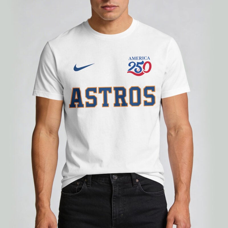 Houston Astros x 250 Years Of America Premium All Over Printed T-shirt - White