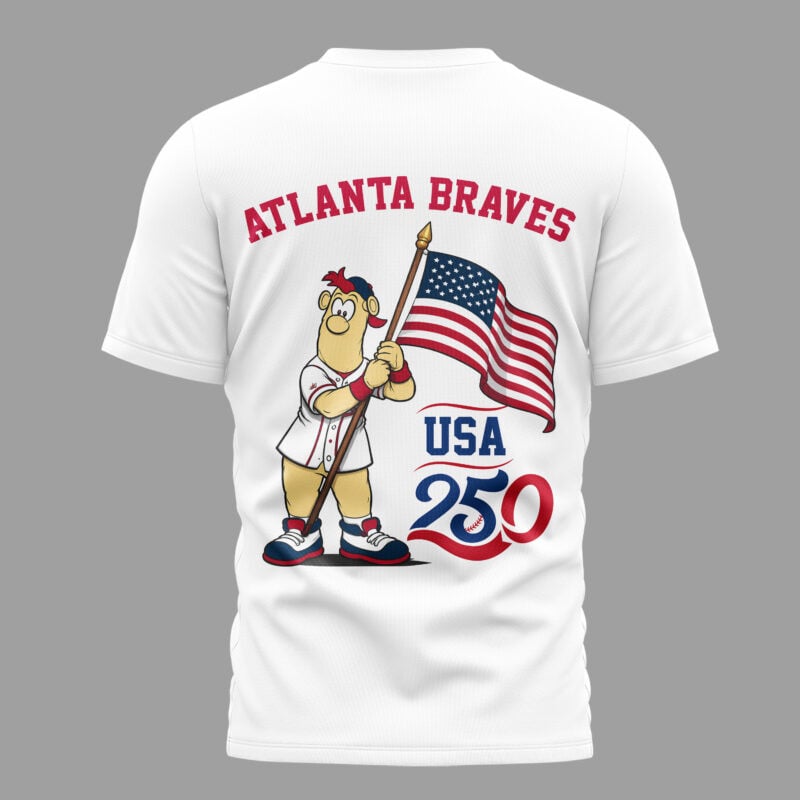 Atlanta Braves x 250 Years Of America Premium All Over Printed T-shirt - White