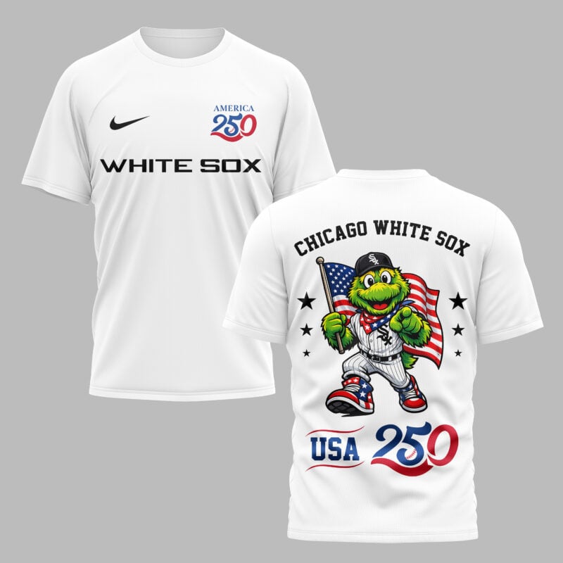 Chicago White Sox x 250 Years Of America Premium All Over Printed T-shirt - White