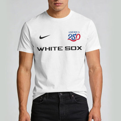 Chicago White Sox x 250 Years Of America Premium All Over Printed T-shirt - White