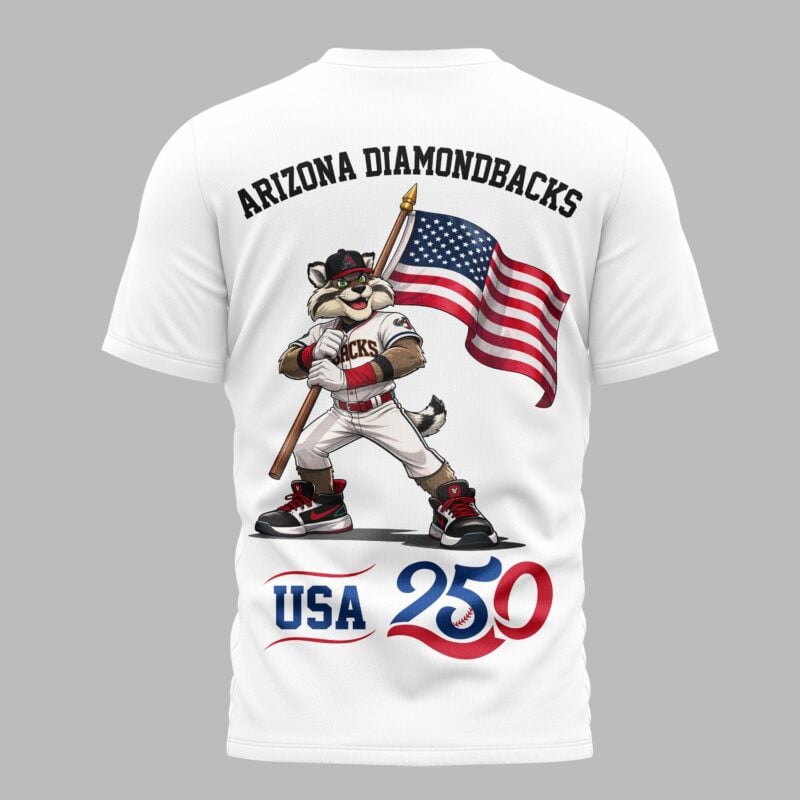 Arizona Diamondbacks x 250 Years Of America Premium All Over Printed T-shirt - White