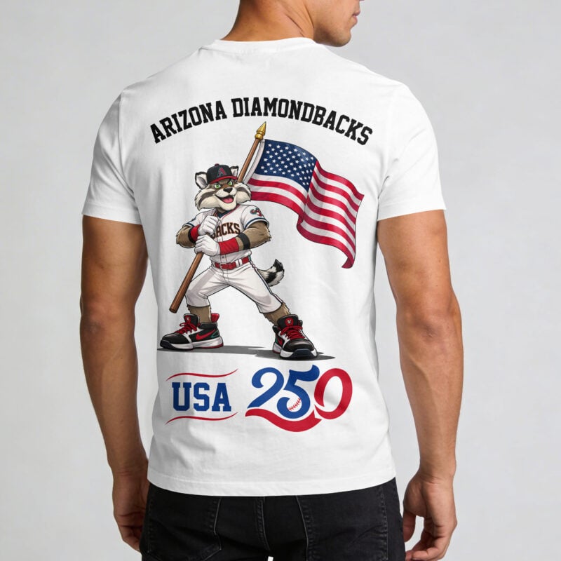 Arizona Diamondbacks x 250 Years Of America Premium All Over Printed T-shirt - White
