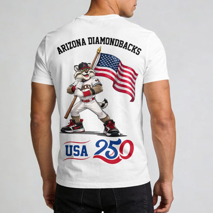 Arizona Diamondbacks x 250 Years Of America Premium All Over Printed T-shirt - White