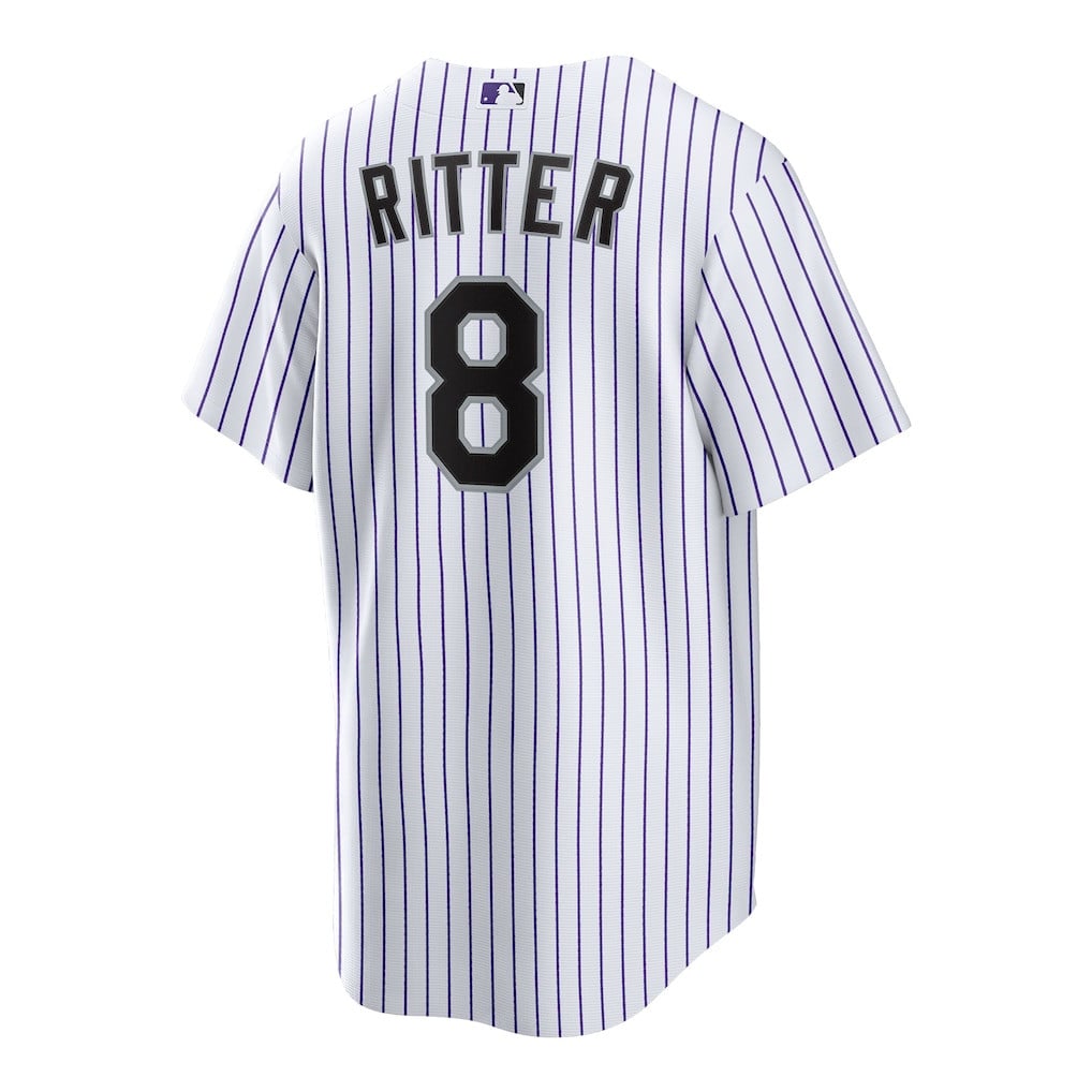Ryan Ritter 8 Colorado Rockies Home Men Jersey - White