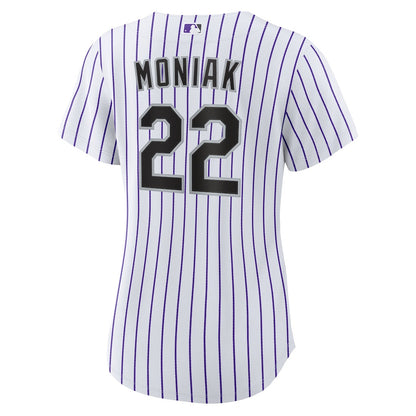 Mickey Moniak 22 Colorado Rockies Women's Home Jersey - White