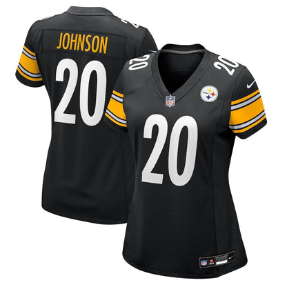 Kaleb Johnson 20 Pittsburgh Steelers Women's Team Game Jersey - Black