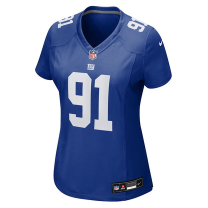 Darius Alexander 91 New York Giants Women's Team Game Jersey - Royal