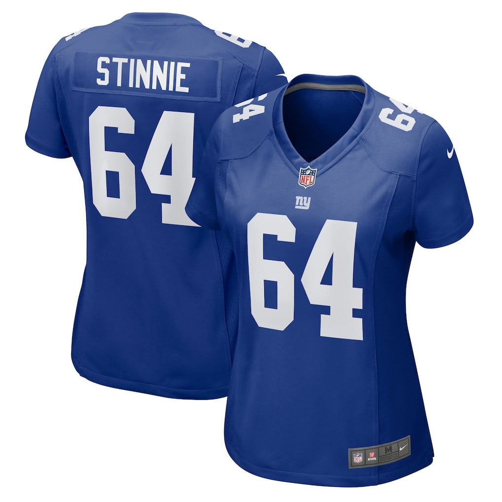 Aaron Stinnie 64 New York Giants Women's Team Game Jersey - Royal