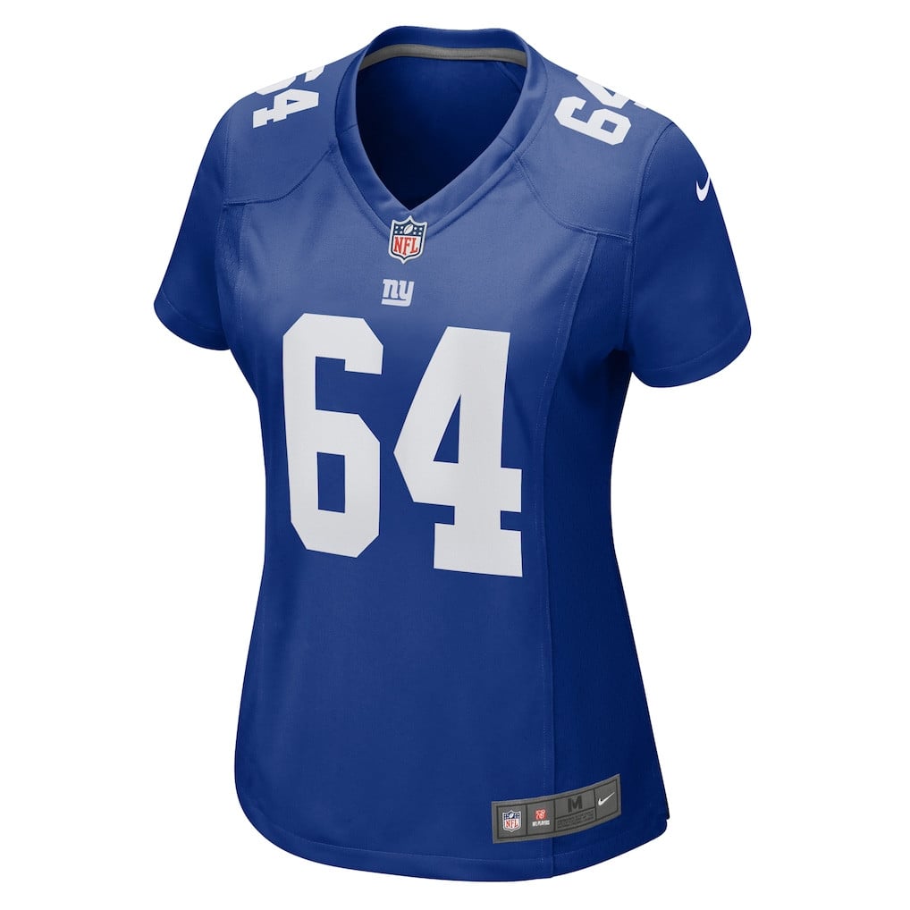 Aaron Stinnie 64 New York Giants Women's Team Game Jersey - Royal