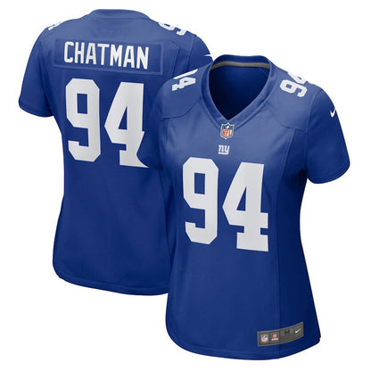 Elijah Chatman 94 New York Giants Women's Team Game Jersey - Royal