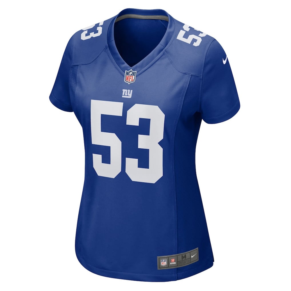 Darius Muasau 53 New York Giants Women's Team Game Jersey - Royal
