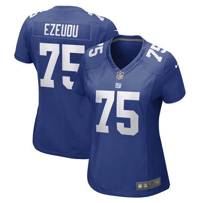 Joshua Ezeudu 75 New York Giants Women's Game Jersey - Royal