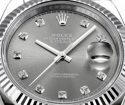 Rhodium Gray & Diamond 41MM Watch