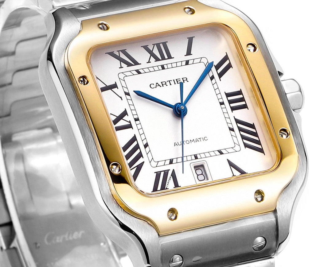 Santos Stainless Steel & Yellow Gold 39.8MMx47.5MM Watch (W2SA0009)