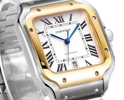 Santos Stainless Steel & Yellow Gold 39.8MMx47.5MM Watch (W2SA0009)