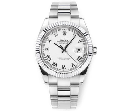 Steel & White 41MM Watch