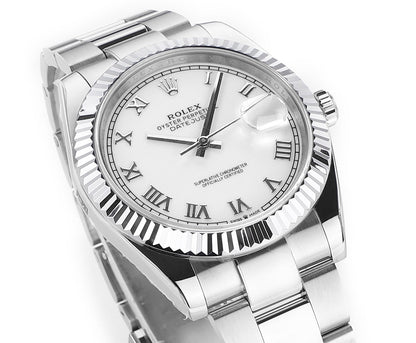 Steel & White 41MM Watch