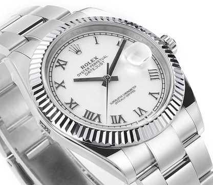 Steel & White 41MM Watch