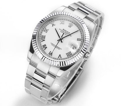 Steel & White 41MM Watch