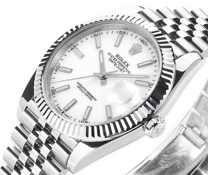 Stainless Steel & White 41MM Watch