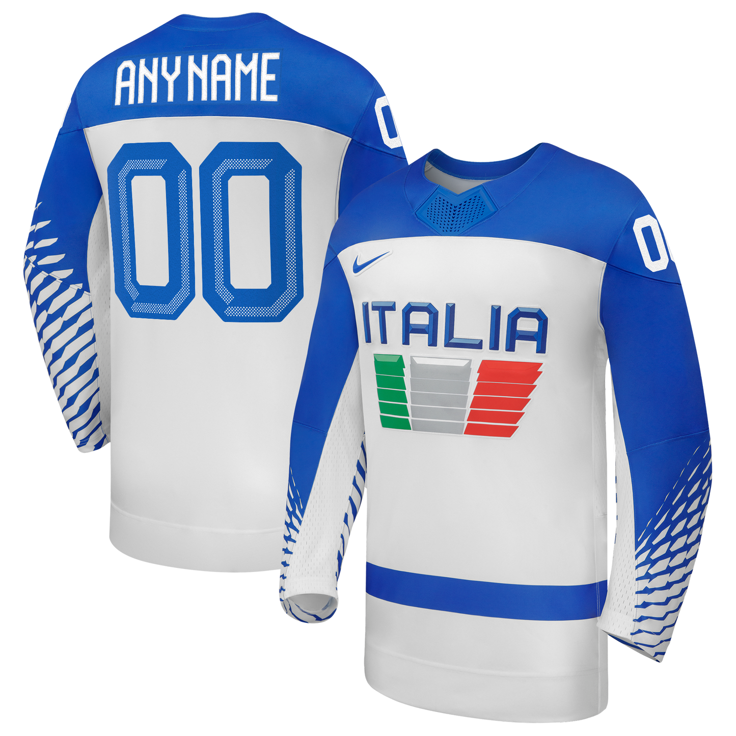 Italy Hockey Nike 2026 Away Replica Custom Jersey - White