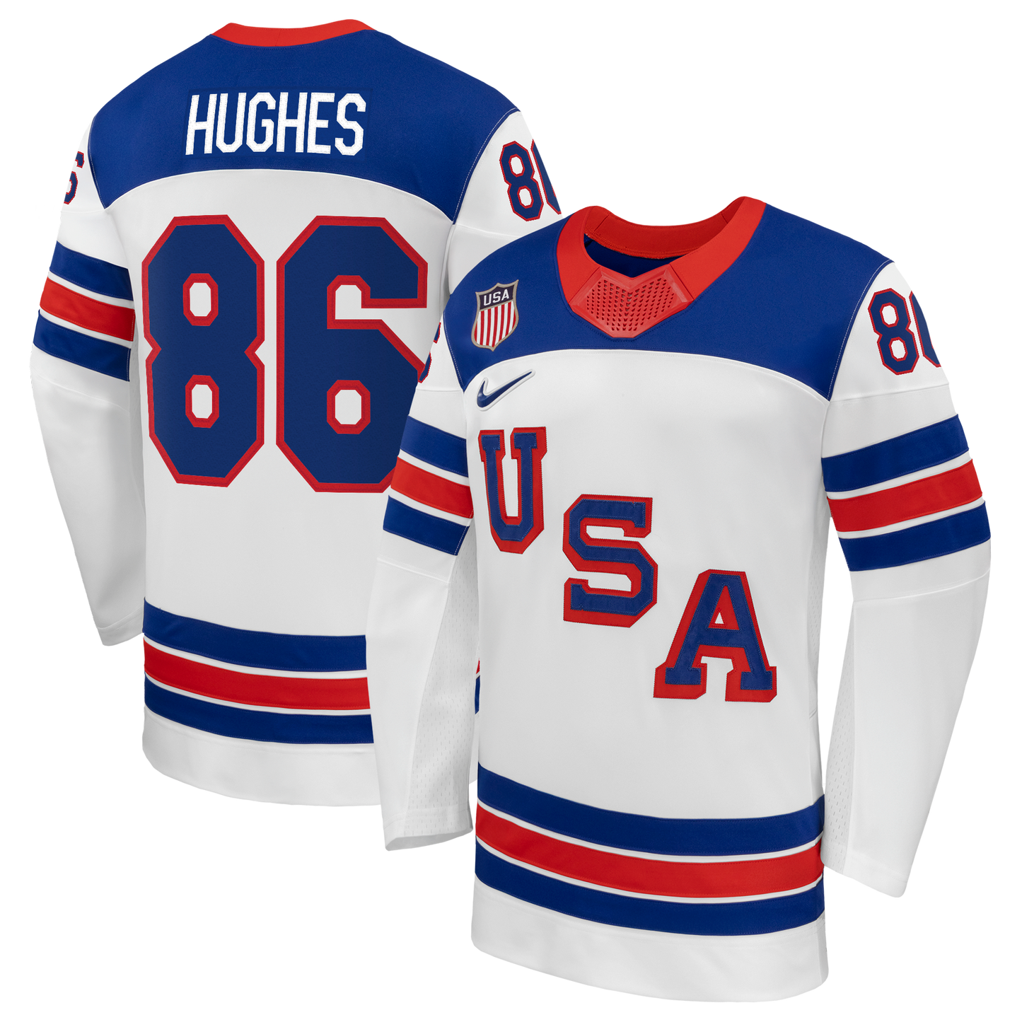 Jack Hughes Nike US Hockey 2026 Away Replica Jersey - White
