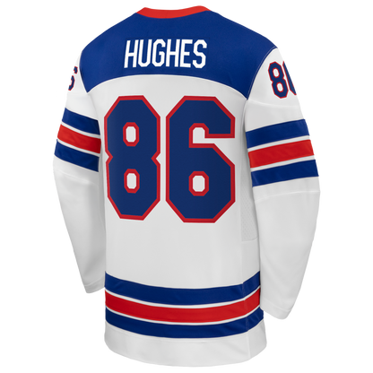 Jack Hughes Nike US Hockey 2026 Away Replica Jersey - White