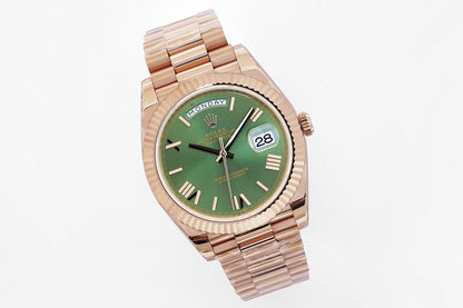 Olive Green & Rose Gold 40MM Watch