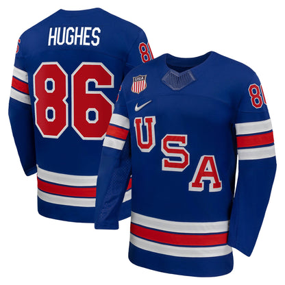 Jack Hughes Nike US Hockey 2026 Home Replica Jersey - Royal